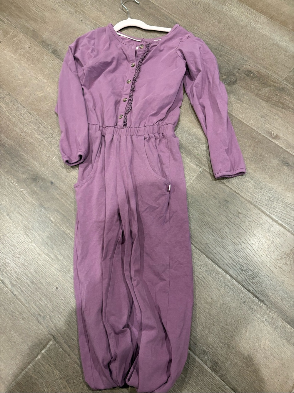 Ruffle Butts Mauve Long-Sleeve One-Piece Romper